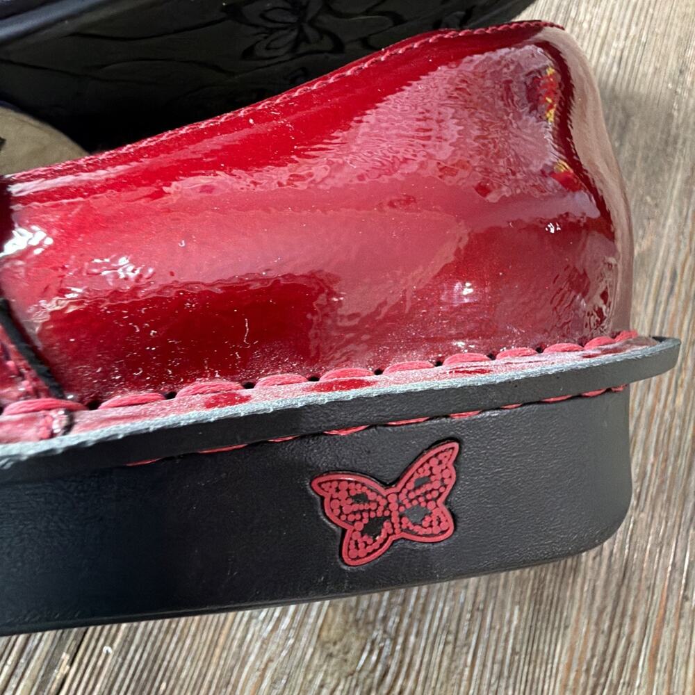 Alegria 8.5 Leather Adjustable Slip-On Mary Janes Marcy Cherry Bomb Pat size 39 - Picture 9 of 10
